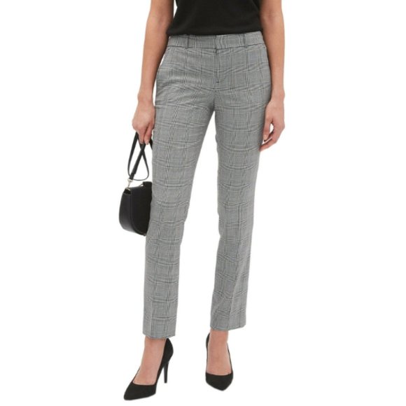 Banana Republic Pants - Banana Republic Plaid Houndstooth Cropped Pants Black/White